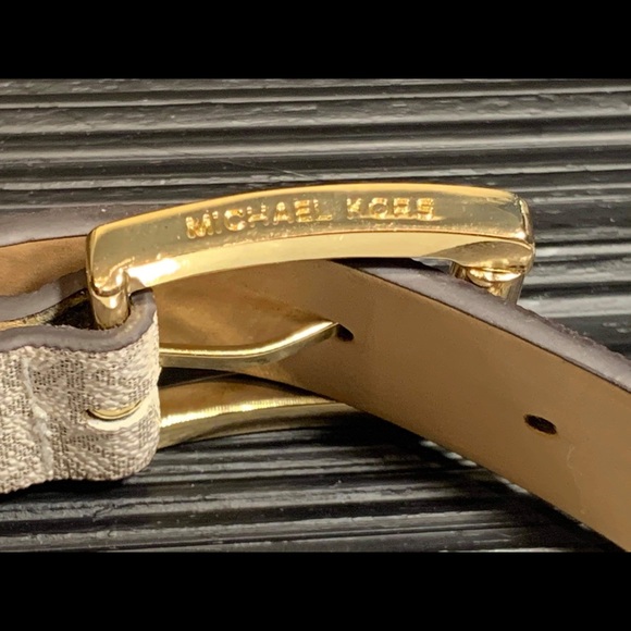 MICHAEL Michael Kors Tan and Gold Buckle Belt main image 8